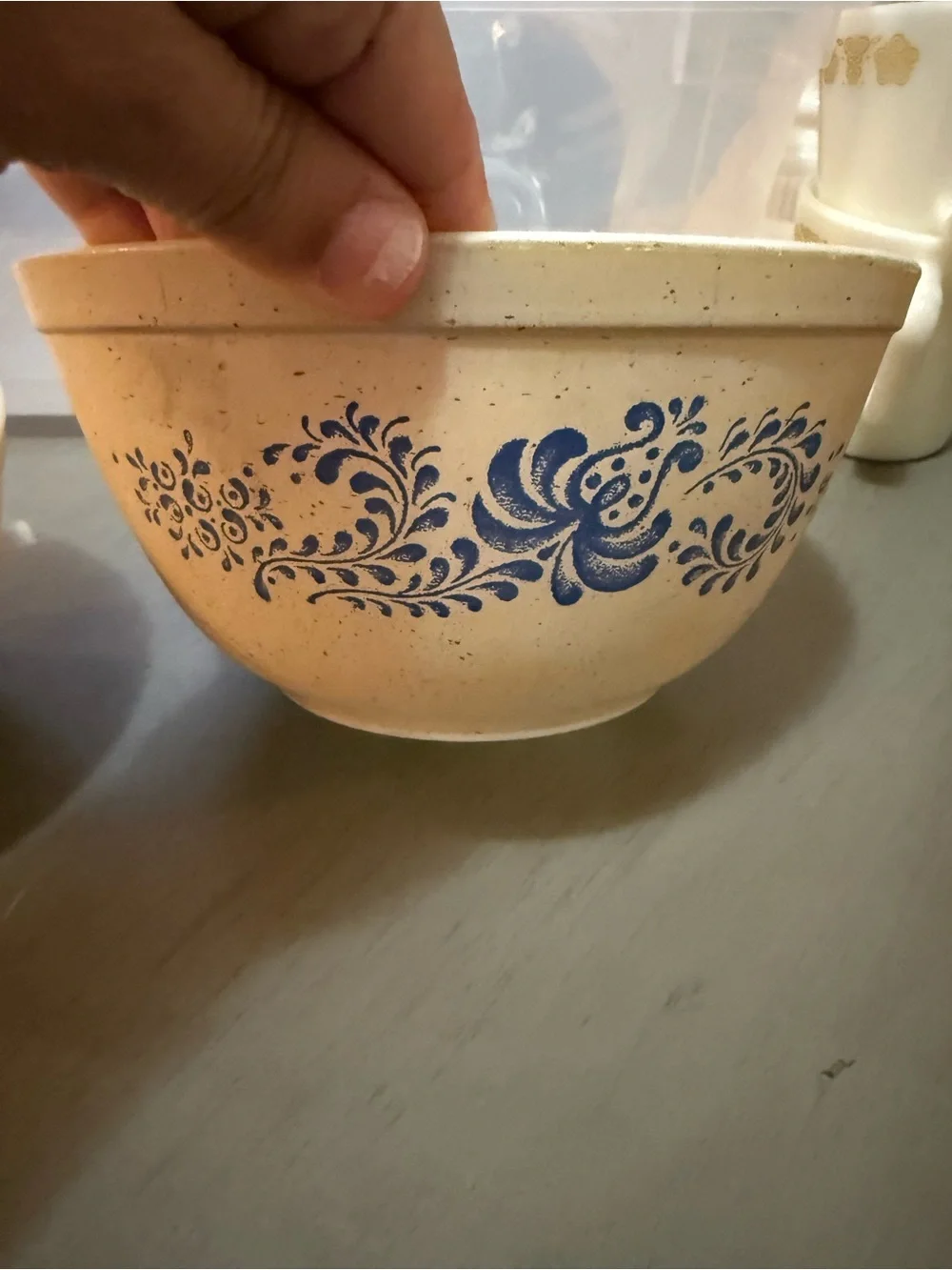 Lot of 2 Vintage Pyrex Homestead Blue Flowers Mixing Bowls 401 & 402 Like new!